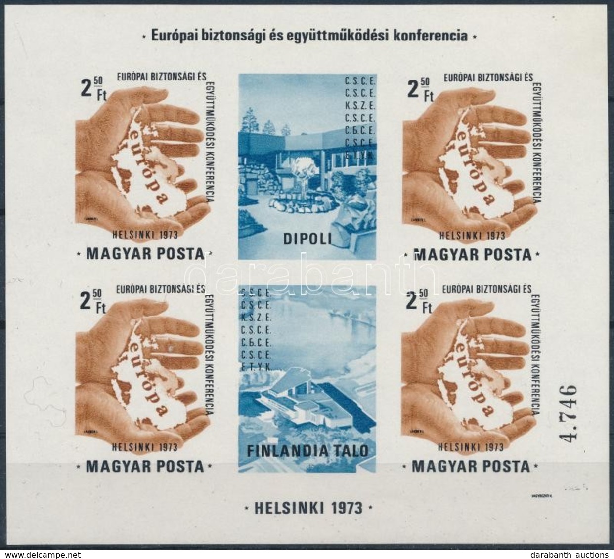 ** 1973 Helsinki Vágott Blokk (25.000) / Mi 99 Imperforate Block - Altri & Non Classificati