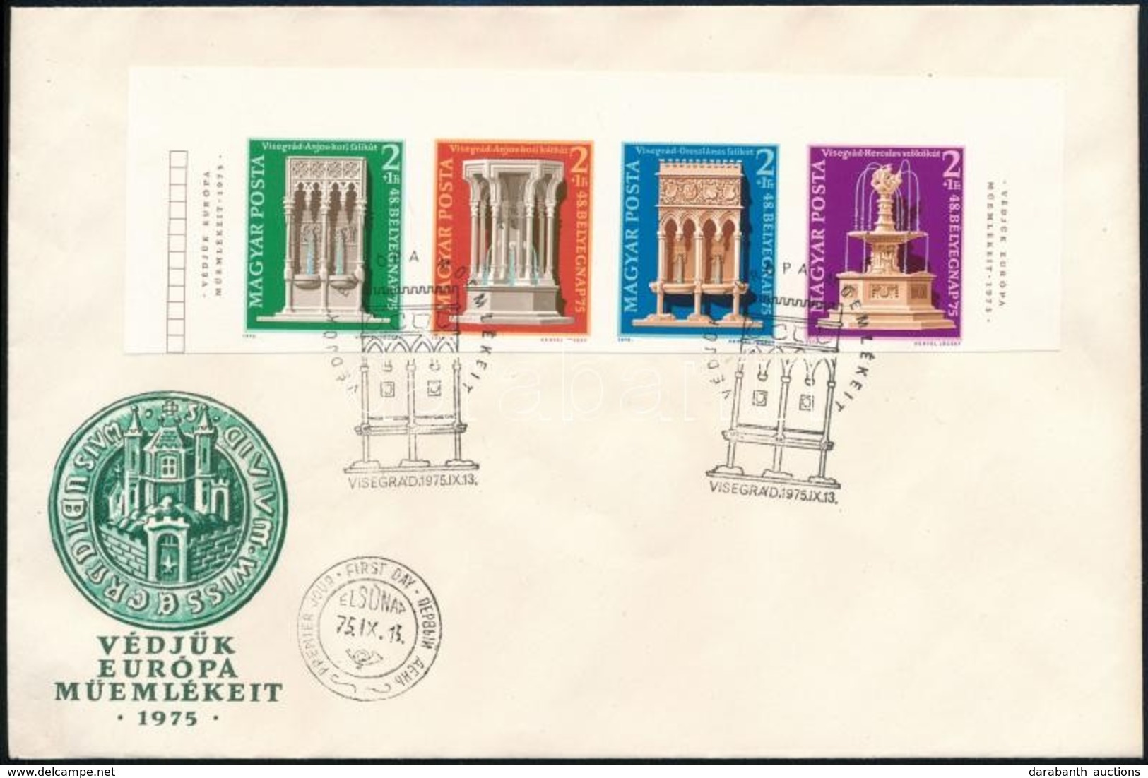 1975 Bélyegnap Vágott ívszéli Csík FDC-n (22.000) / Mi 3060-3063 Imperforate Margin Stripe On FDC - Autres & Non Classés