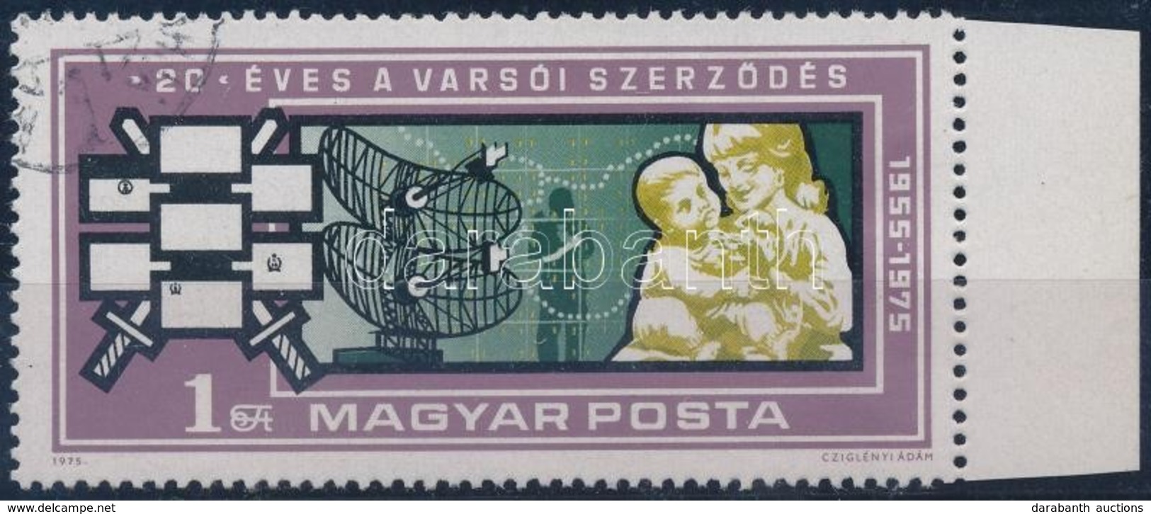 O 1975 20 éves A Varsói Szerződés ívszéli Bélyeg, A Zászlók Színei Hiányoznak (100.000) / Mi 3088 Margin Piece, Colours  - Autres & Non Classés