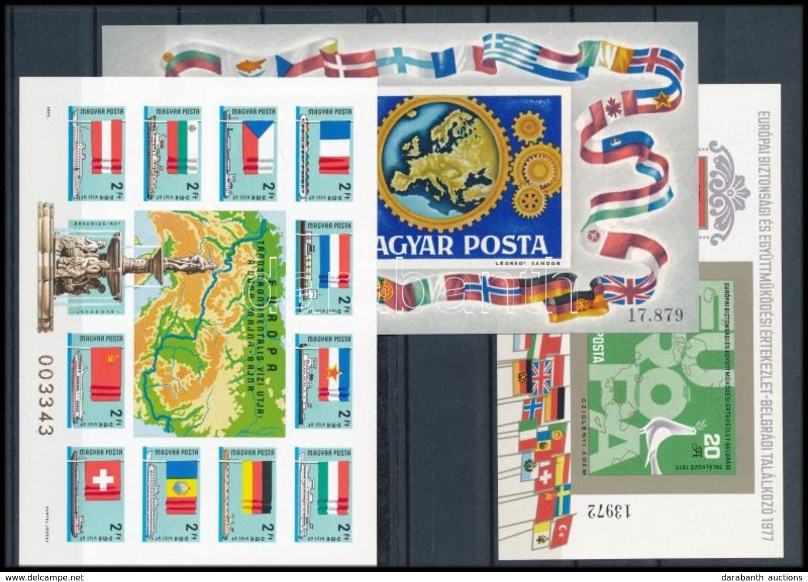 ** 1975-1977 3 Klf Európa Vágott Blokk (40.000) / 3 Different Imperforate Blocks - Autres & Non Classés