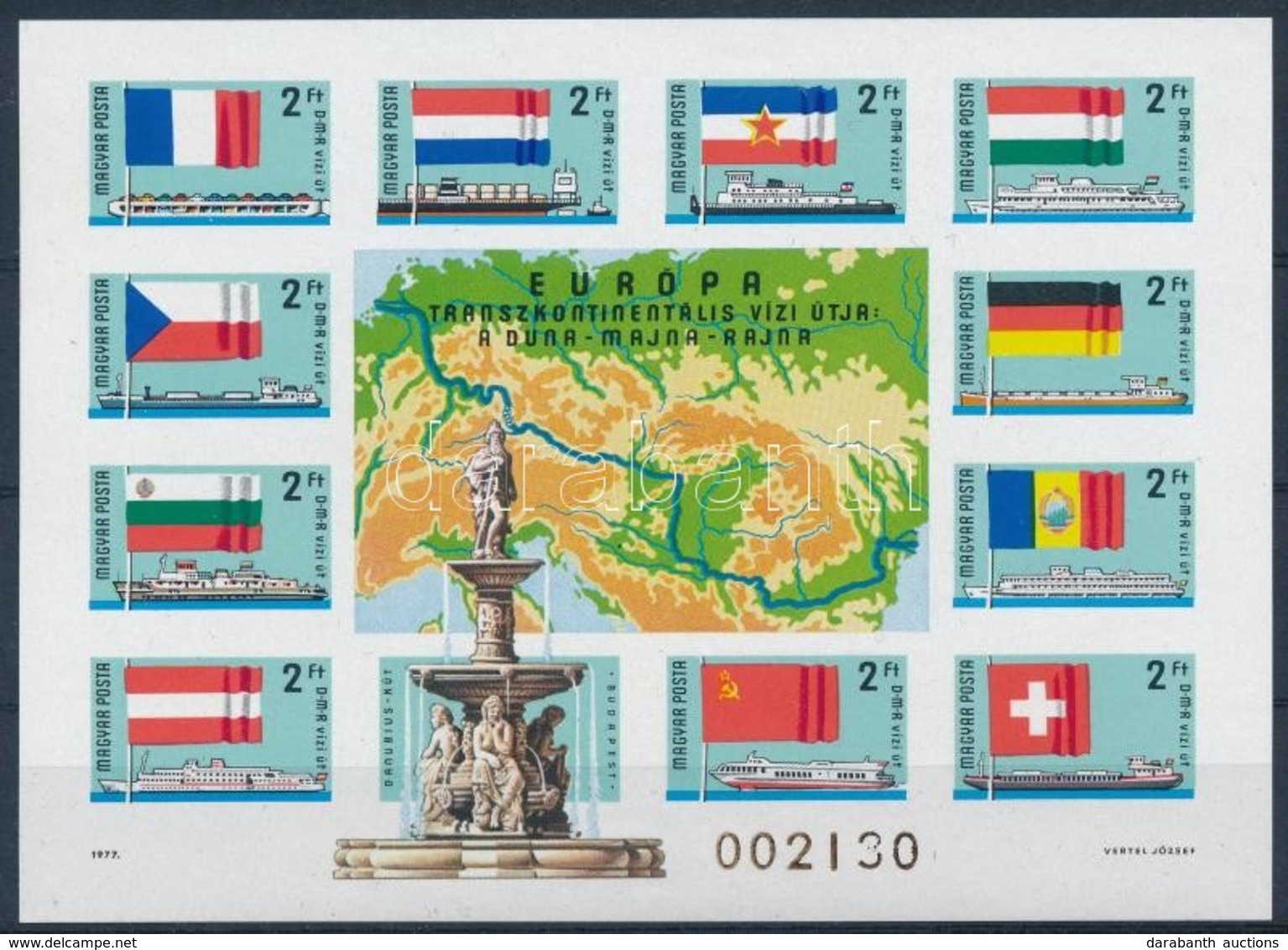** 1977 Európa Transzkontinentális Vízi útja Vágott Blokk (25.000) / Mi Block 128 Imperforate - Sonstige & Ohne Zuordnung