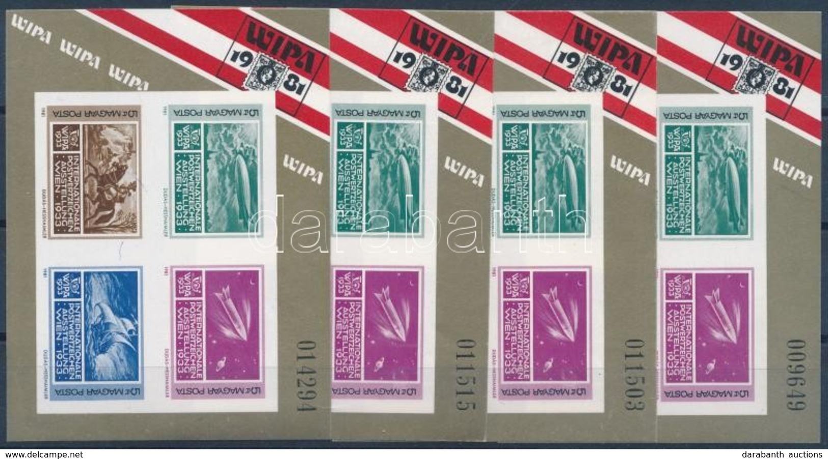 ** 1981 4 Db WIPA Vágott Blokk (16.000) / 4 X Mi 150 Imperforate Blocks - Sonstige & Ohne Zuordnung