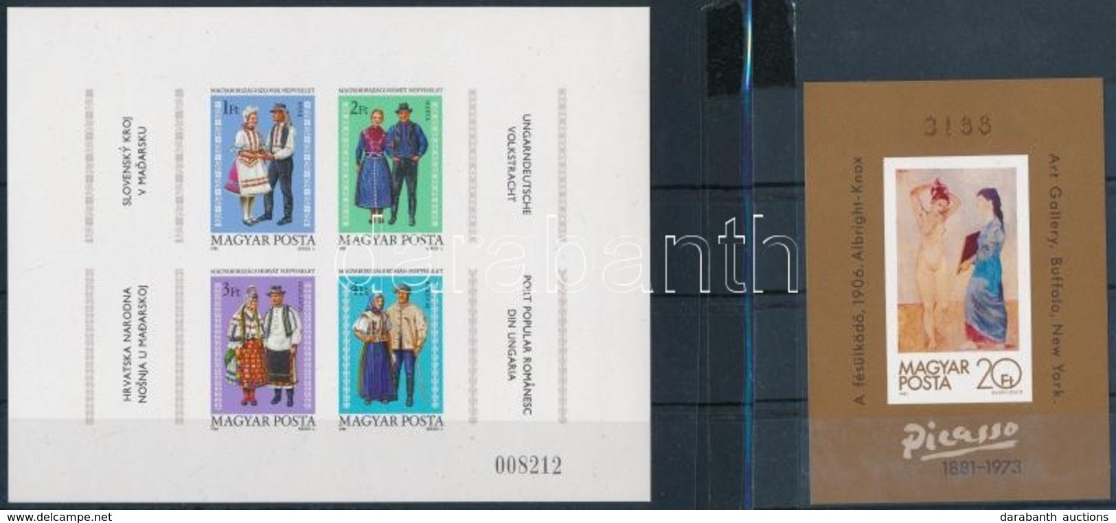 ** 1981 Népviselet és Picasso Vágott Blokkok (14.000) / Mi 152 + 154 Imperforate Blocks - Autres & Non Classés