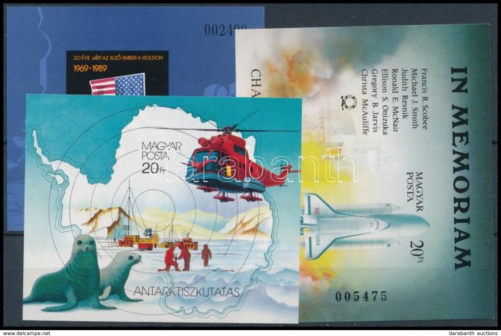 ** 1986-1989 3 Klf Vágott Blokk (16.500) / 3 Different Imperforate Blocks - Sonstige & Ohne Zuordnung