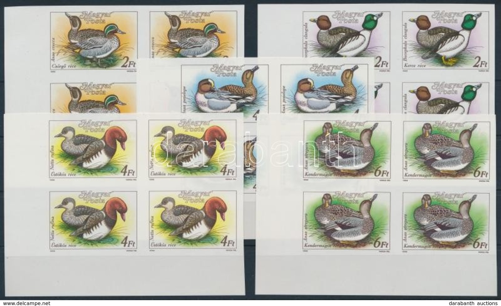 ** 1988 Récék ívsarki Vágott Négyestömbökben (28.000) / Mi 3972-3976 Imperforate Corner Blocks Of 4 - Autres & Non Classés