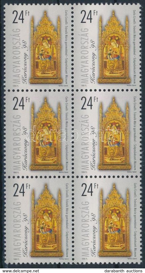 ** 1998 Karácsony I. Hatostömb, 'Az Első Bélyeg-előfizetők Tiszteletére' (120.000) / Mi 4520 Block Of 6, Present Of The  - Sonstige & Ohne Zuordnung