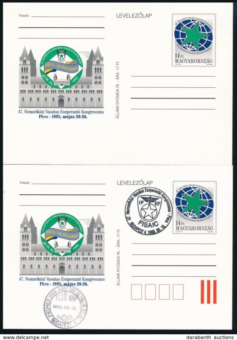 1995 Díjjegyes Levelezőlap Hiányzó Piros Szín Tévnyomattal + Támpéldány / PS-card,  Red Colour Print Omitted - Sonstige & Ohne Zuordnung