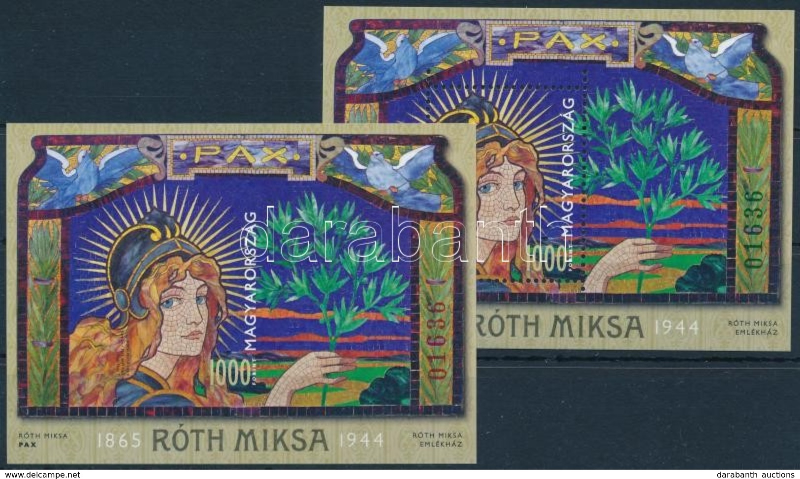 ** 2015 Róth Miksa Speciálisan Fogazott és Vágott Blokk Azonos Sorszámmal / Mi Block 380 Perforated + Imperforate - Sonstige & Ohne Zuordnung