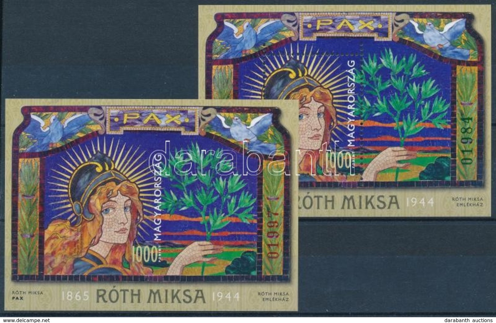 ** 2015 Róth Miksa Túlfogazott és Vágott Blokk (20.000) / Mi 380 Perforated And Imperforate Blocks - Sonstige & Ohne Zuordnung