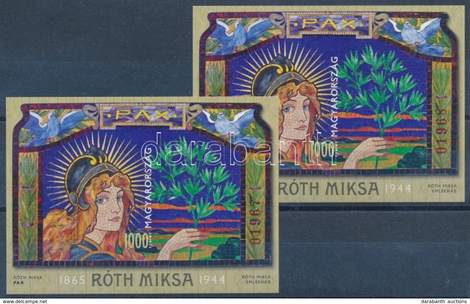 ** 2015 Róth Miksa 2 Db Vágott Blokk (26.000) / 2 X Mi 380 Imperforate Blocks - Autres & Non Classés