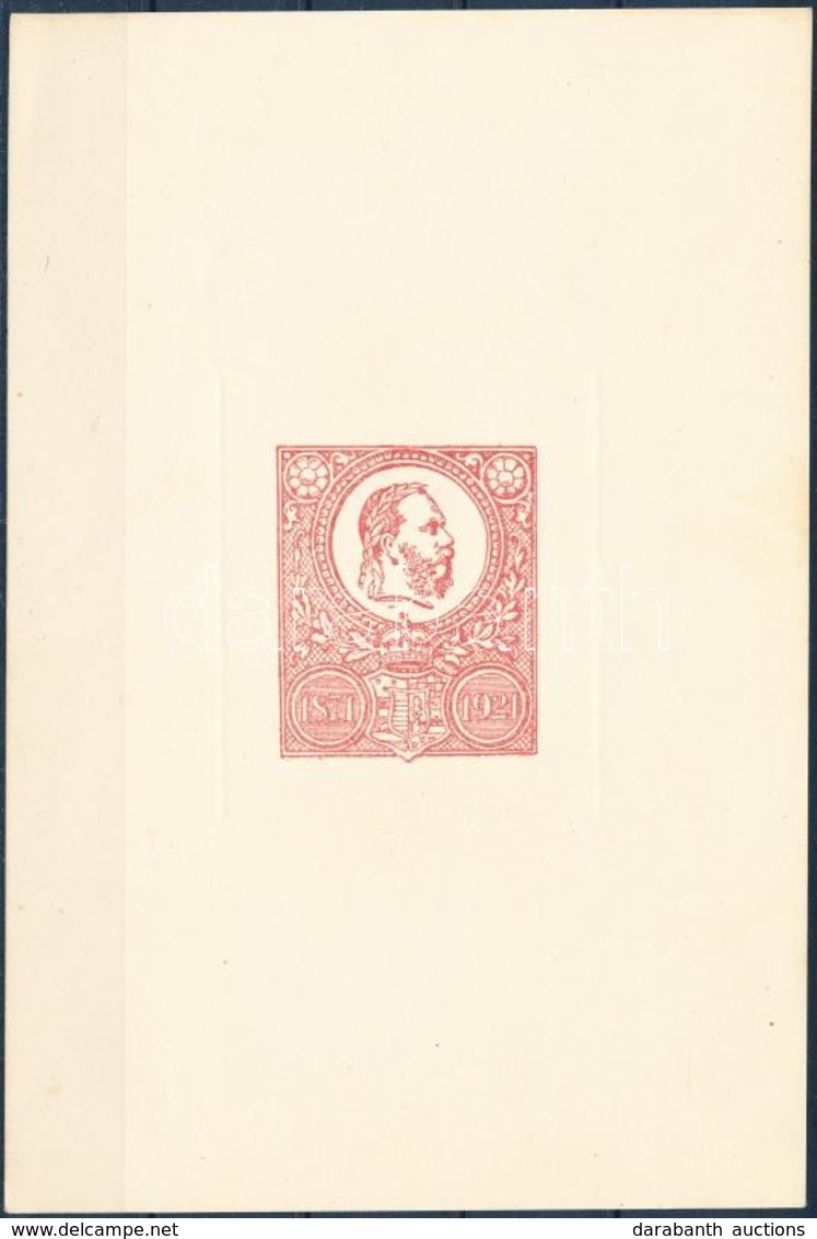 ** 1921 50 éves A Kőnyomat Bélyeg Piros Emlékív / Souvenir Sheet Red - Autres & Non Classés