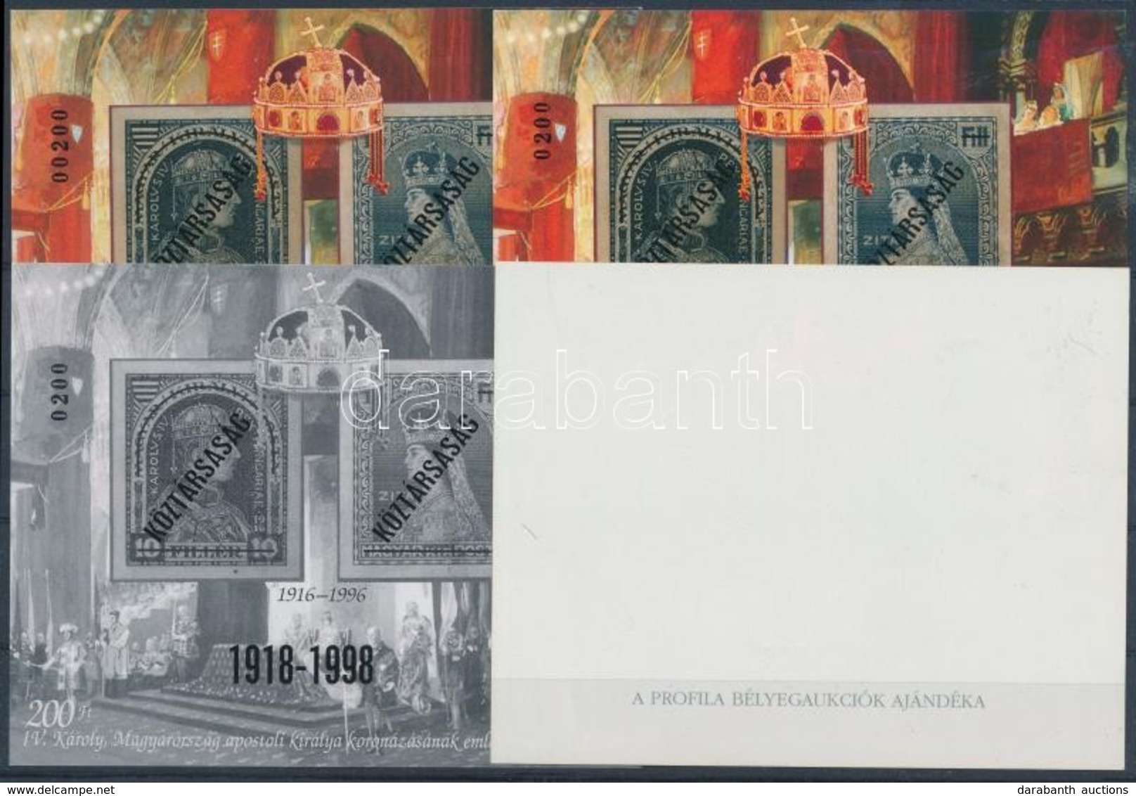 ** 1998/24 Köztársaság 4 Db-os Emlékív Garnitúra Azonos Sorszámmal (45.000) / Souvenir Sheet Collection With 4 Varieties - Autres & Non Classés