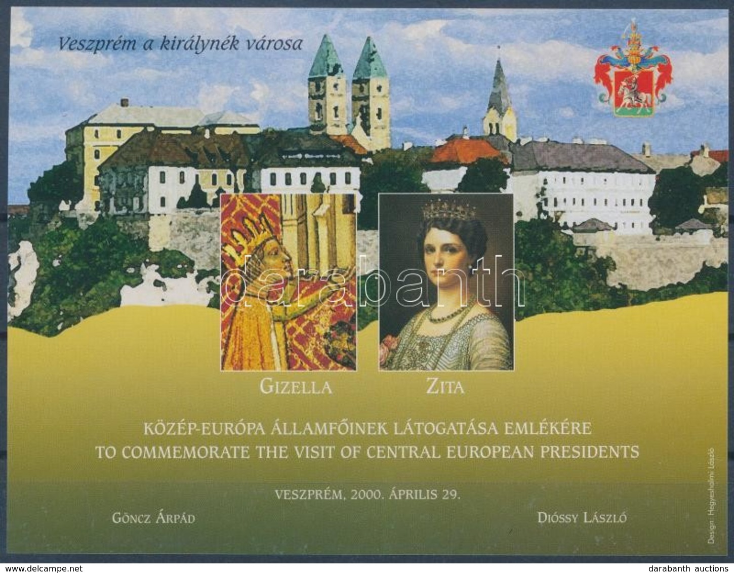 ** 2000/A11 Veszprémi Neves Napok Emlékív Göncz Árpád és Dióssy László Nevével (20 Példány) (25.000) / Souvenir Sheet - Sonstige & Ohne Zuordnung