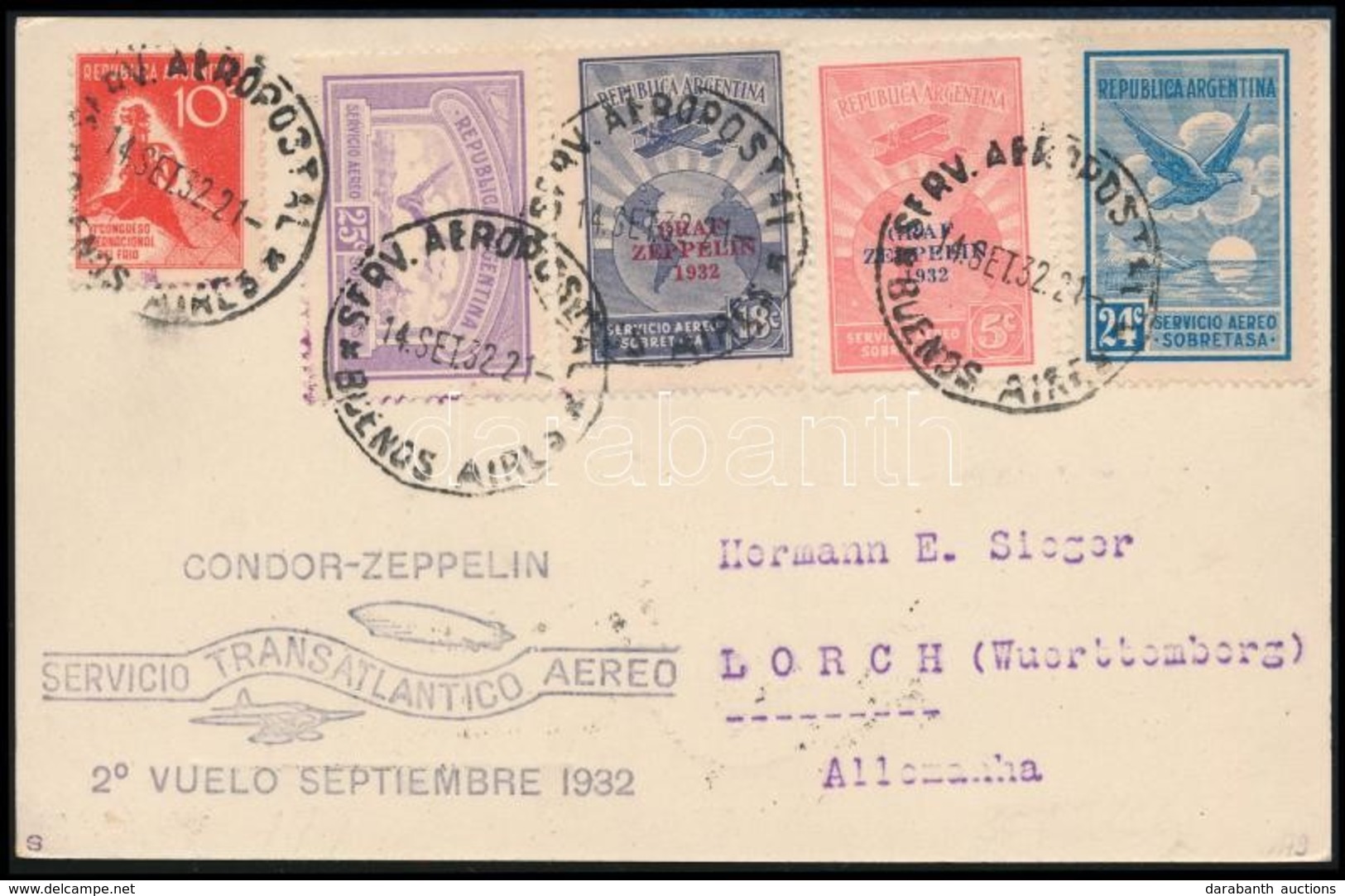 1932 Zeppelin Levelezőlap Németországba / Postcard To Germany - Sonstige & Ohne Zuordnung