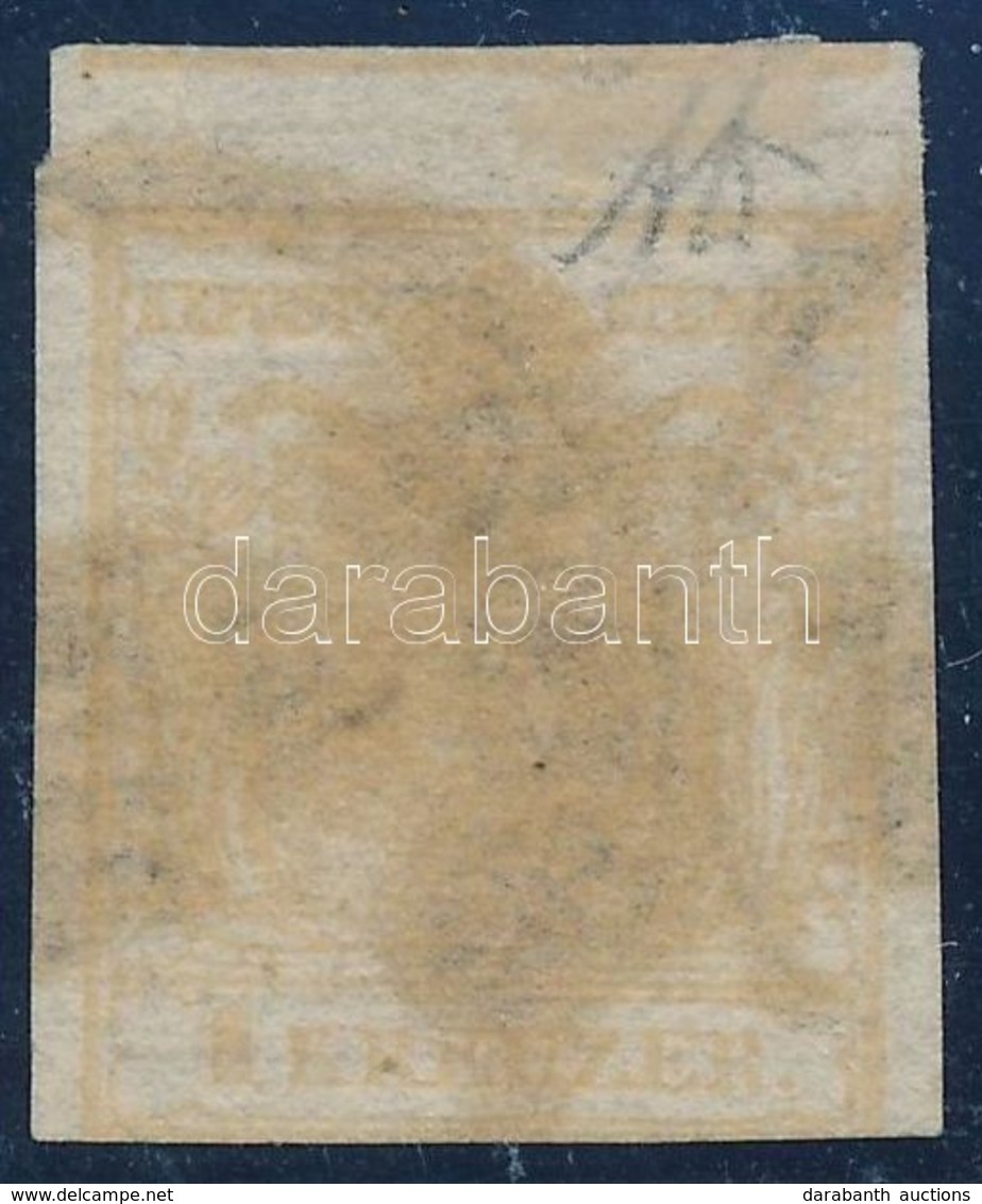 O 1850 1kr Okkersárga, Hátoldali Nyomattal / Ochre Yellow, Print On The Backside 'WIEN' Signed: Diena - Autres & Non Classés