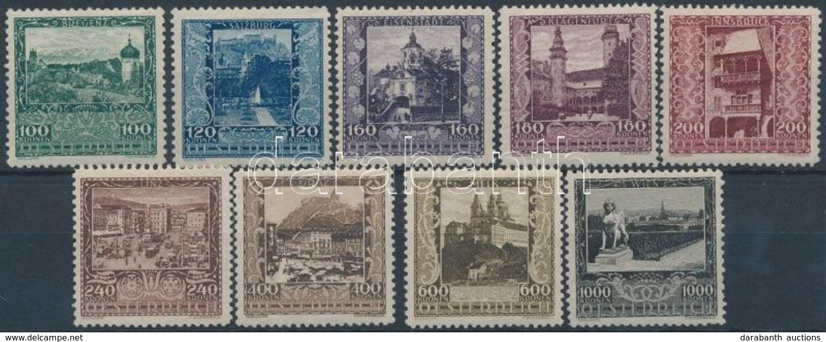 ** 1923 Jólétért, Tartományi Fővárosok Sor Mi 433-441 - Autres & Non Classés