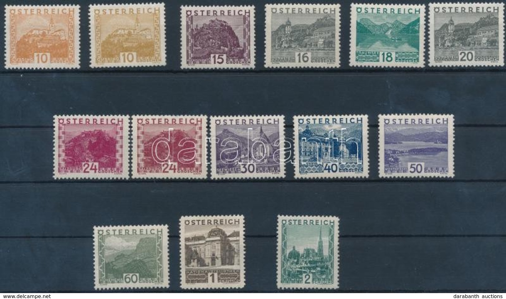 ** 1928 Tájkép Sor Mi 498-511 (apró Gumihibák) - Altri & Non Classificati