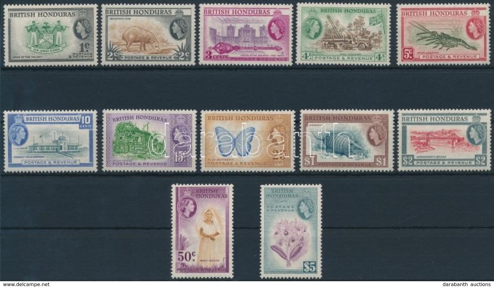 ** Brit Honduras 1953 Forgalmi Sor Mi 141-152 - Sonstige & Ohne Zuordnung