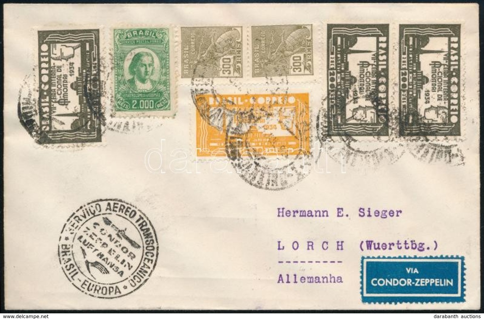1934 Zeppelin Levél Németországba / Zeppelin Cover To Germany - Sonstige & Ohne Zuordnung