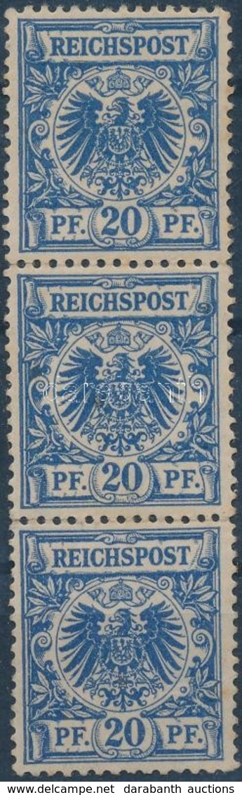 ** 1889 Mi 48b Függőleges Hármascsík / Vertical Stripe Of 3 Certificate: Claus Petry (kis Foltok, Elszíneződött Gumi, Ki - Sonstige & Ohne Zuordnung
