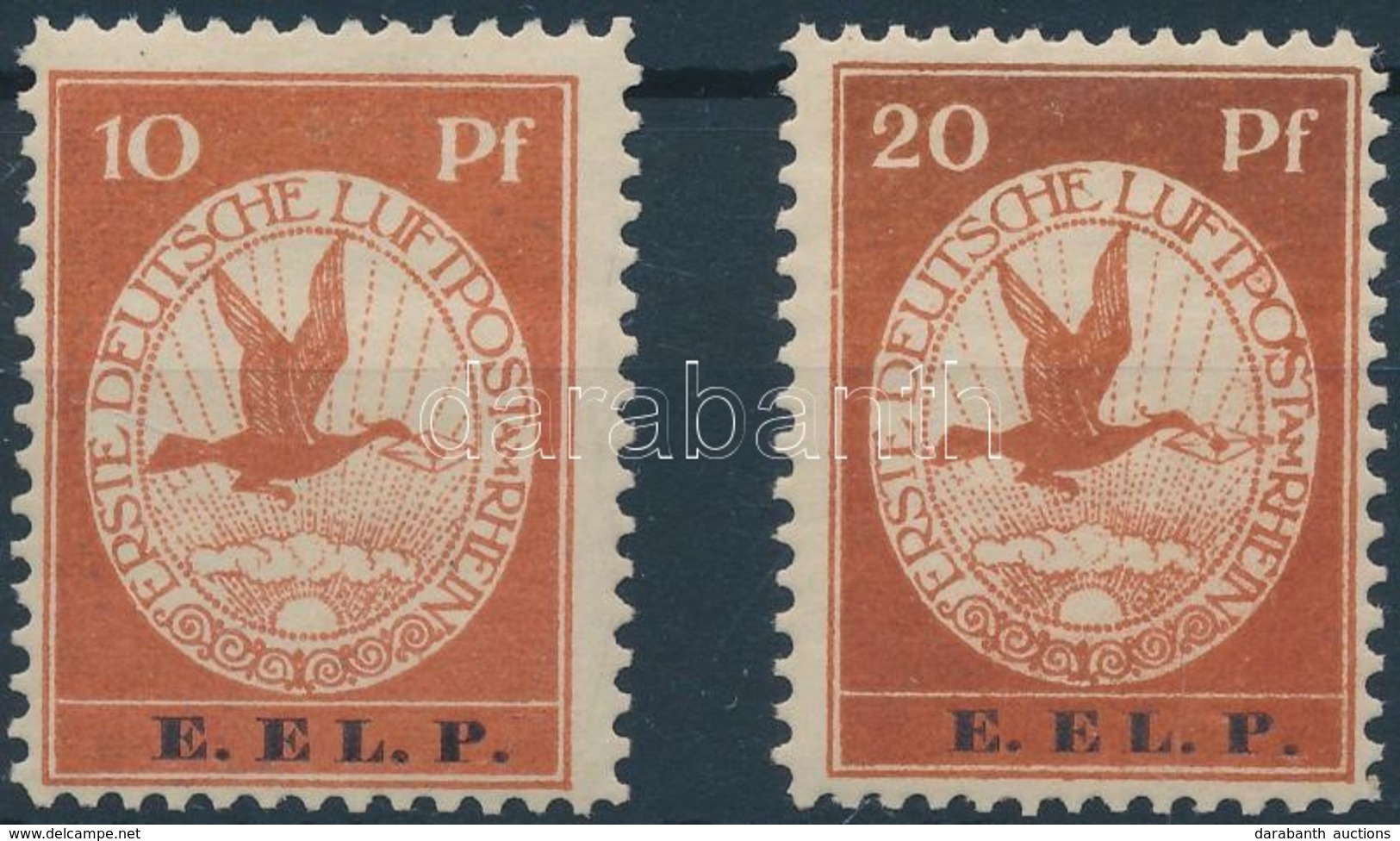 ** 1912 Légiposta / Airmail Mi V-VI (Mi EUR 2650,-) Certificate: Briefmarkenprüfstelle Basel, 10Pf Signed: Bühler - Sonstige & Ohne Zuordnung