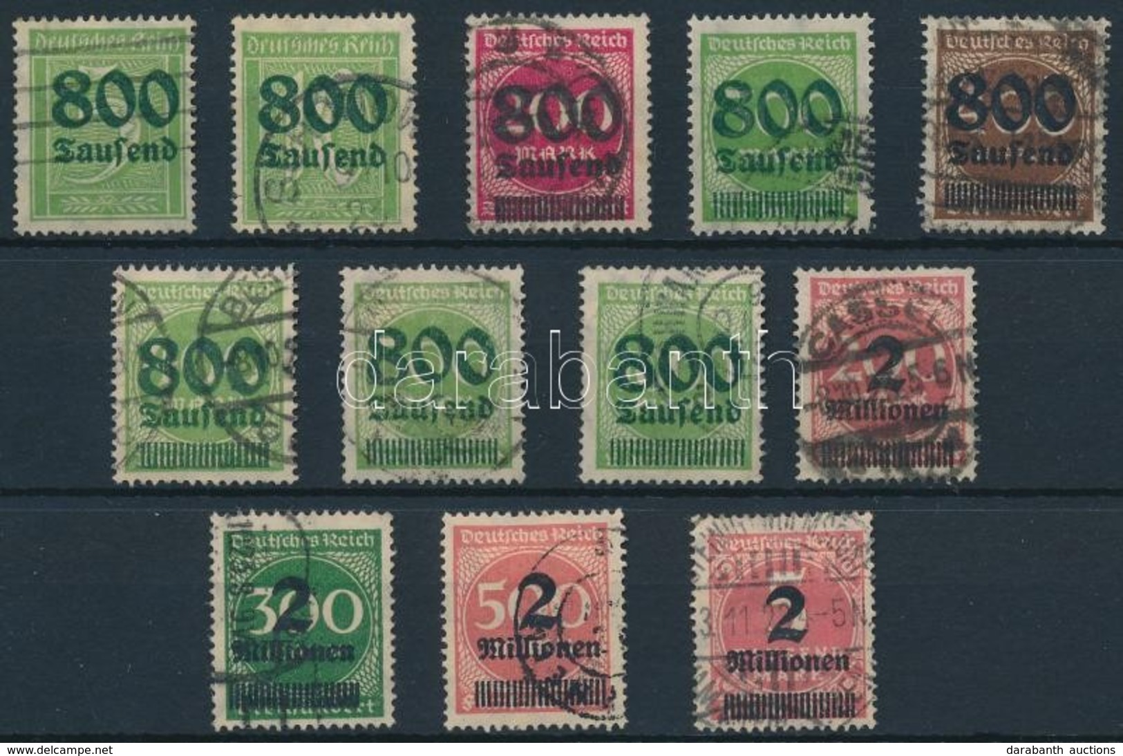 O 1923 Felülnyomott Inflációs Sor Mi 301A-312A - Sonstige & Ohne Zuordnung