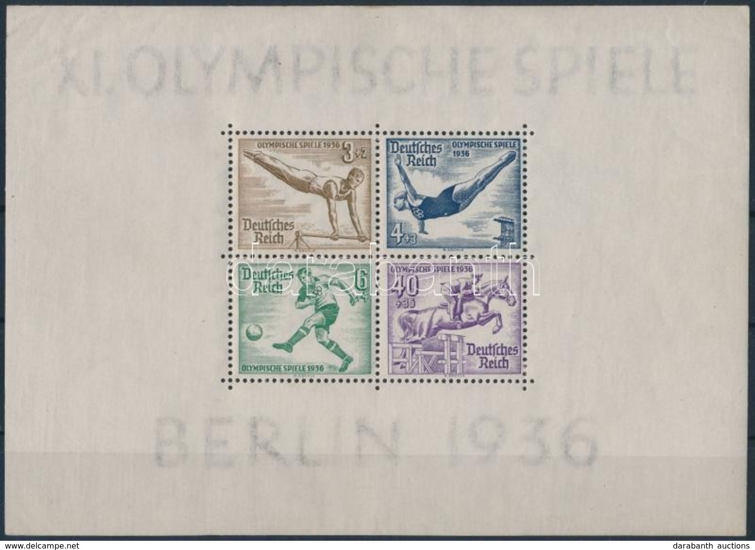 ** 1936 Nyári Olimpiai Blokk Mi 5 (ráncok / Creases) - Sonstige & Ohne Zuordnung