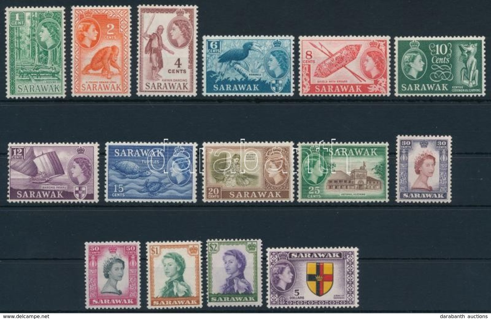 ** Sarawak 1955 Forgalmi Sor Mi 188-202 - Sonstige & Ohne Zuordnung