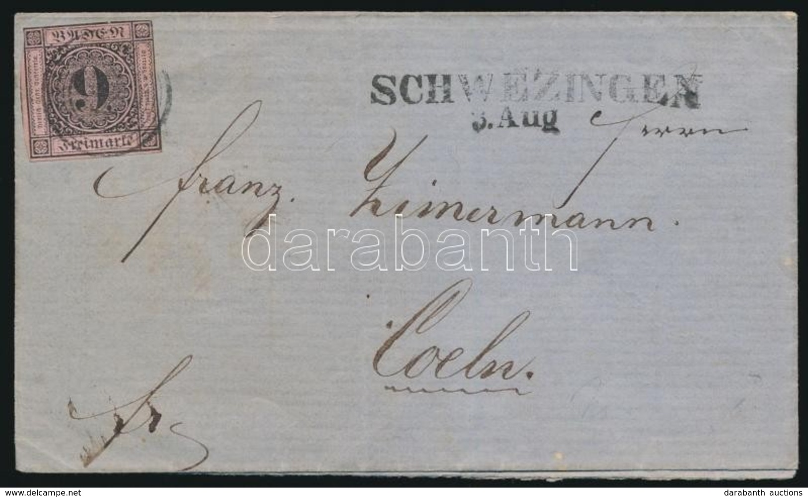 1858 Mi 4 Levélen ,,SCHWEZINGEN' - ,,COELN' - Sonstige & Ohne Zuordnung