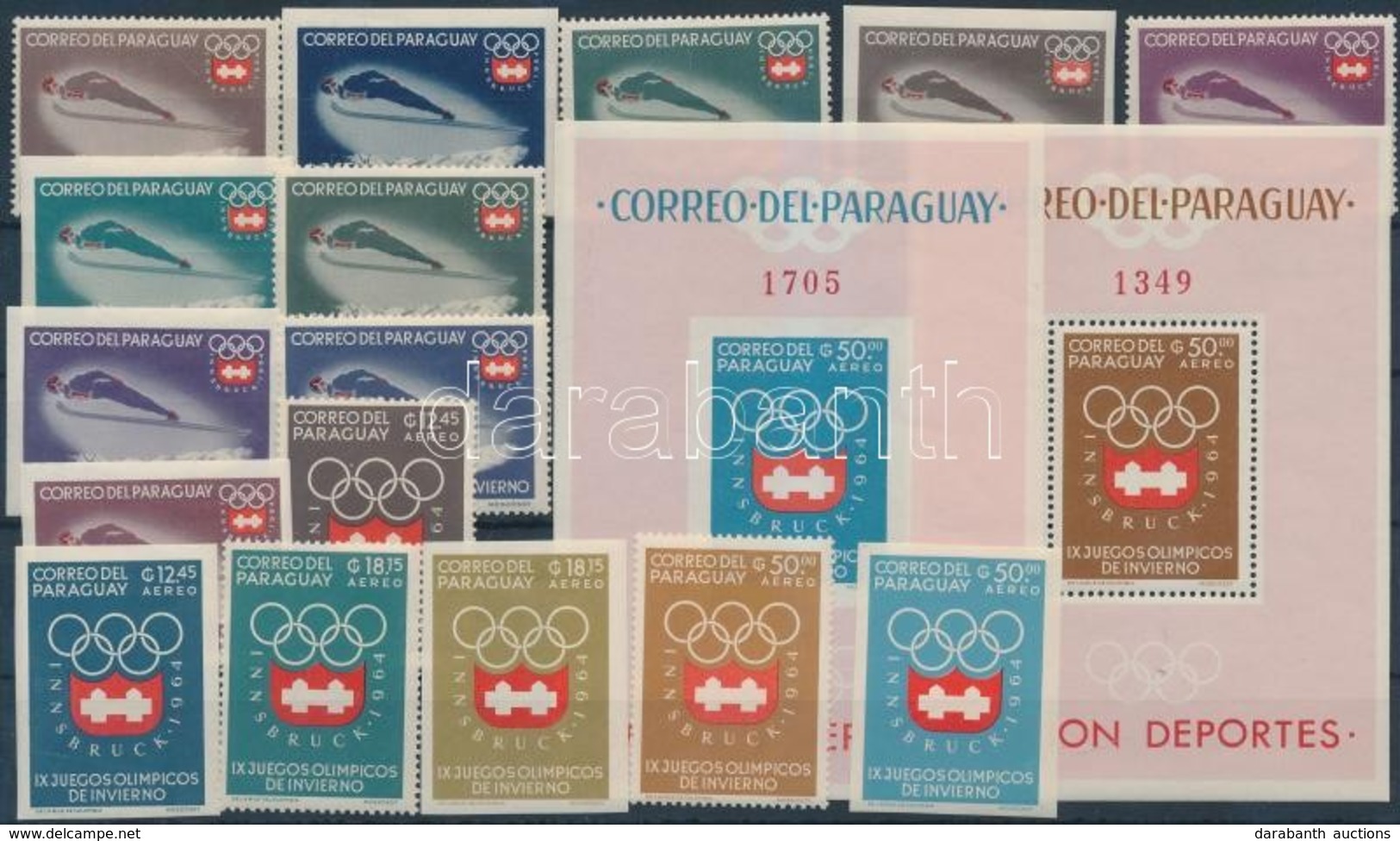 ** 1963 Téli Olimpia, Innsbruck Vágott + Fogazott Sor Mi 1249-1264 + Blokk Mi 48-49 - Sonstige & Ohne Zuordnung