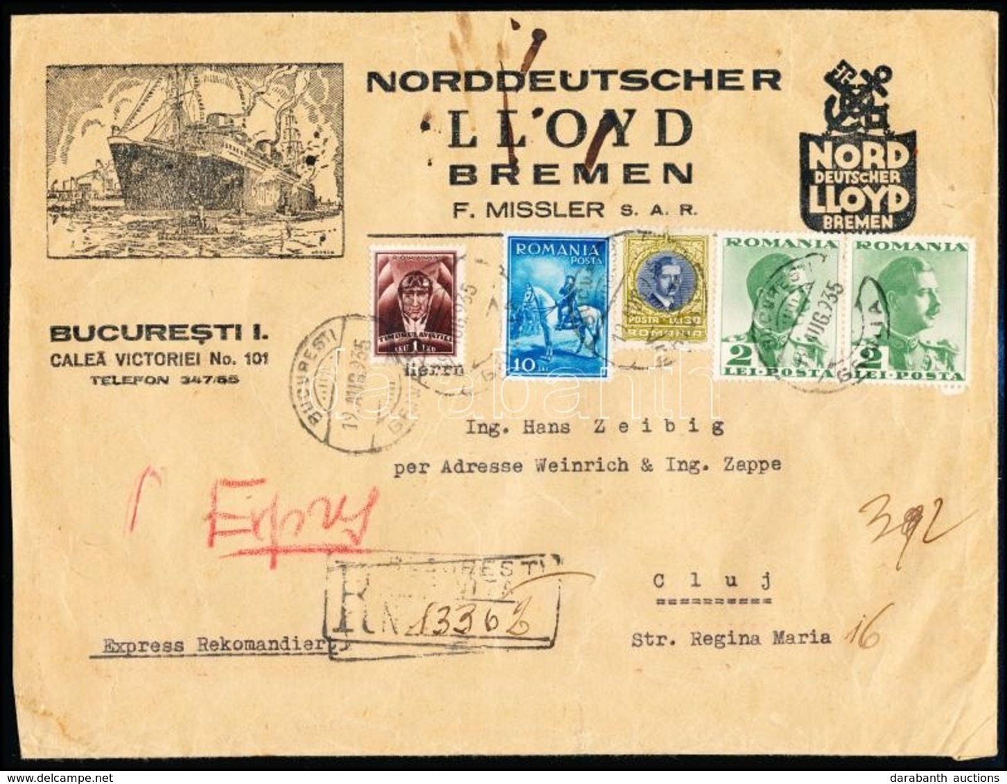 1935 Expressz Ajánlott Távolsági Levél / Registered Express Domestic Cover - Sonstige & Ohne Zuordnung