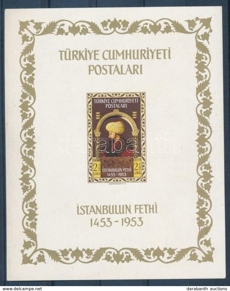 ** 1953 Konstantinápoly Elfoglalásának 500. évfordulója Blokk Mi 5 (apró Gumuhiba/small Gum Disturbance) - Autres & Non Classés