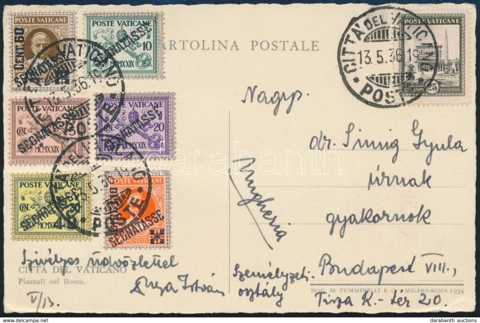 1936 Képeslap Budapestre / Postcard To Hungary - Sonstige & Ohne Zuordnung