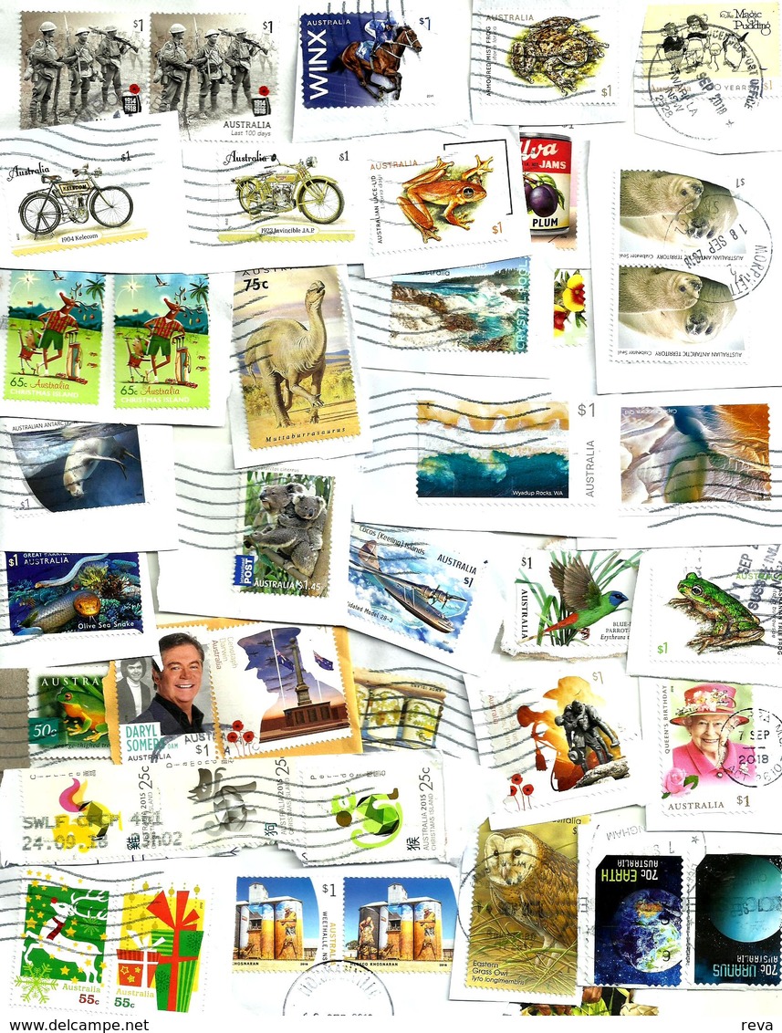 AUSTRALIA LOT8 MIXTURE OF50+USED STAMPS SOME 2015/18 INC.NEW"END OF WWI "$1,,"MOTORBIKE Y"$1,ETC READ DESCRIPTION!! - Lots & Kiloware (max. 999 Stück)