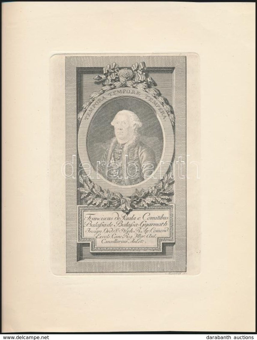 Cca 1800 Balassa Ferenc (1736-1807) Koronaőr Rézmetszet. / Copper Plate Engraving. 12x19 Cm - Stiche & Gravuren