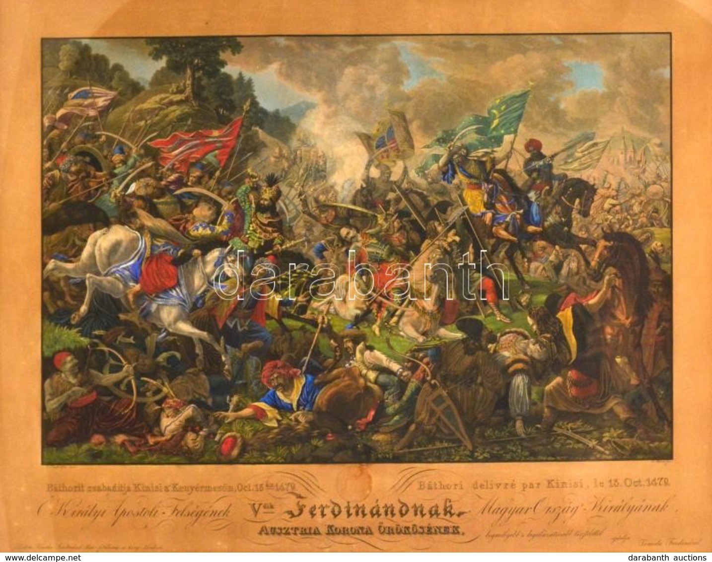 Cca 1835 Jan Osolsobie (?-?) - Eduard Gurk (1801-1841): Báthorit Szabadítja Kinisi A' Kenyérmezőn Oct. 13-án 1479. Ő Kir - Stiche & Gravuren