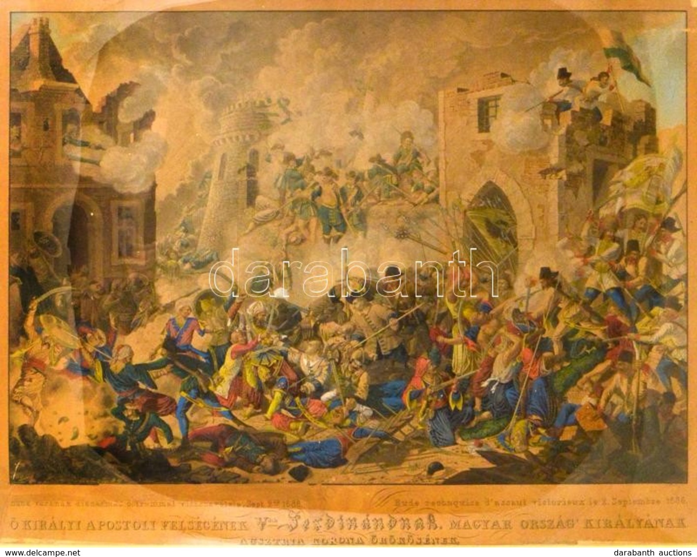 Cca 1835 Jan Osolsobie (?-?) - Eduard Gurk (1801-1841): Buda Várának Diadalmas Ostrommal Visszavétele Sept 2-án 1686. Ő  - Stiche & Gravuren