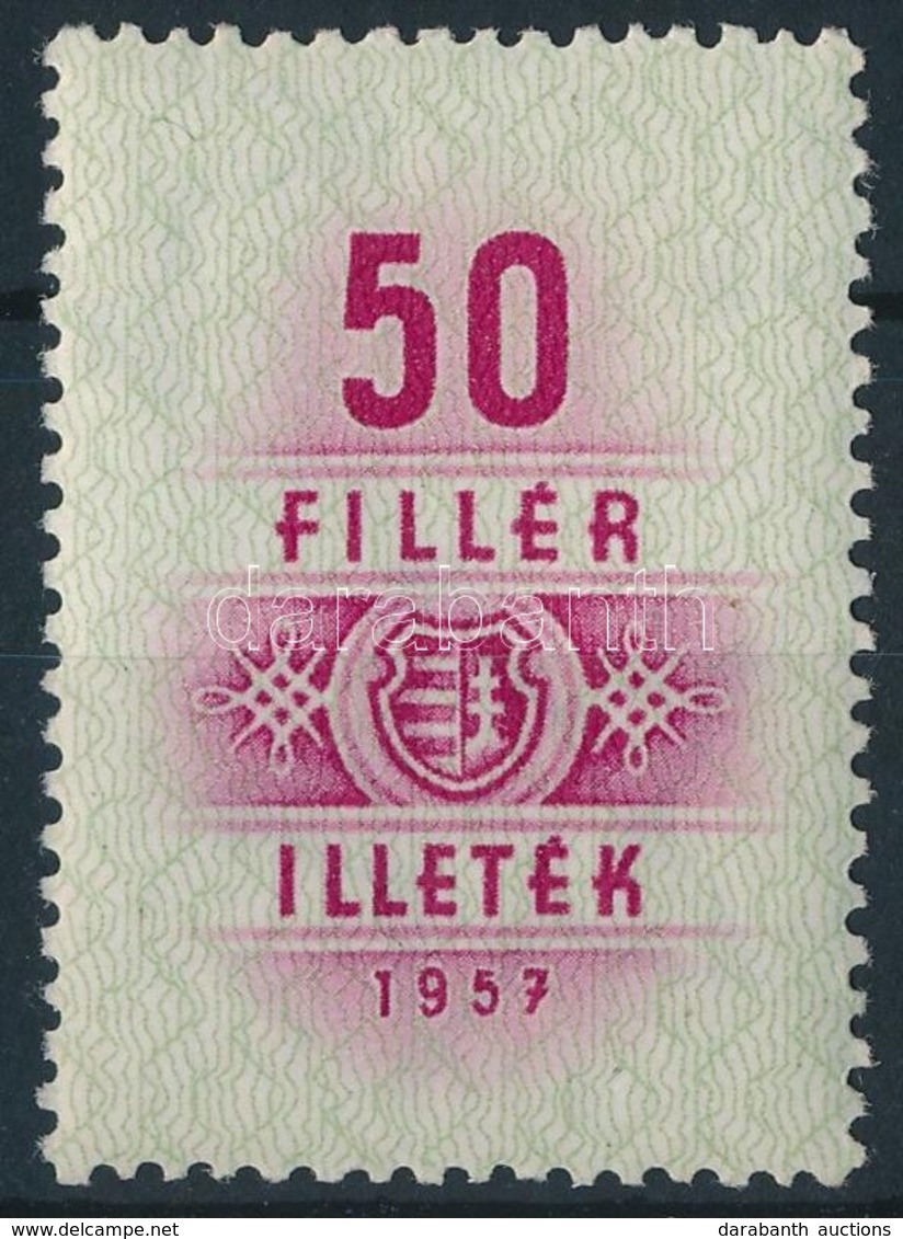 ** 1957 Illetékbélyeg 50f Kossuth Címerrel, Ritka! (350.000) / Fiscal Stamp With The Old Coat Of Arms, Rare! - Non Classés