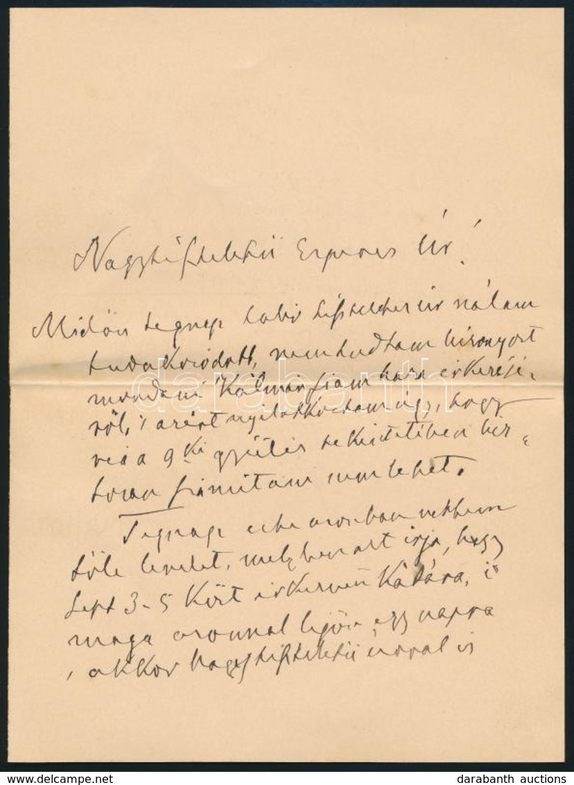 1897 VÉDETT! Gróf Tisza Kálmán (1830-1902) Saját Kézzel írt Levele Szél Kálmán Református Esperesnek (1838-1928) Reformá - Zonder Classificatie