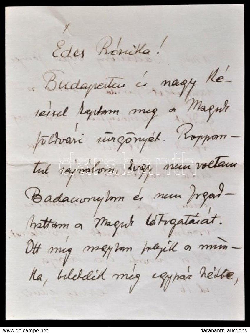 Cca 1910-1930 Herczeg Ferenc (1863-1954) Személyes Hangú Levele Hegedüs Rózsa, Hegedüs Sándor Politikus és Jókai Jolán L - Ohne Zuordnung