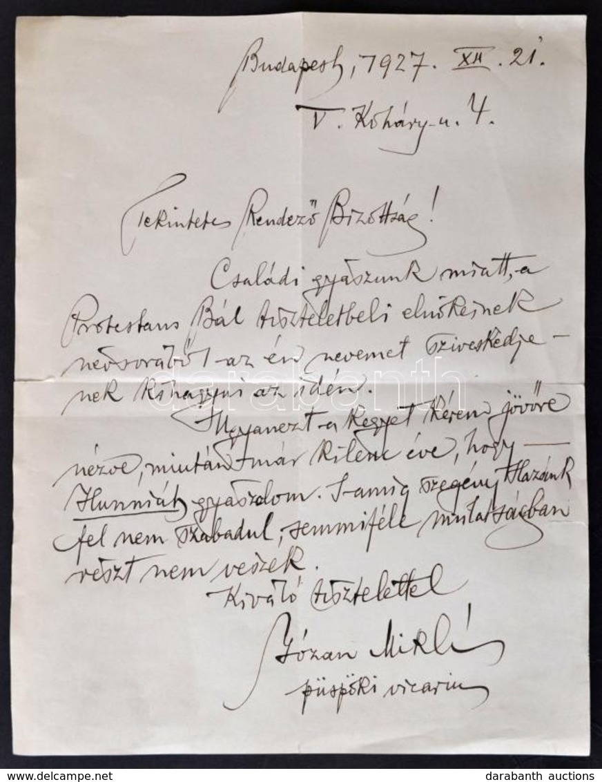 1927 Józan Miklós (1869-1946) Unitárius Lelkész, Püspöki Vikárius, Majd Unitárius Püspök (1941-1946), Költő, Műfordító L - Ohne Zuordnung