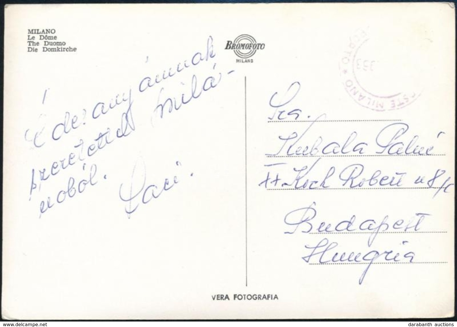 Cca 1960 Kubala László (1927-2002) Magyar Labdarúgó Saját Kézzel írt Lapja Olaszországból édesanyjának / Autograph Postc - Autres & Non Classés