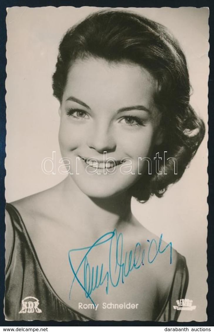 Romy Schneider (1938-1982) Színésznő Aláírása Az őt ábrázoló Fotón / Autograph Signature 9,5x14 Cm - Andere & Zonder Classificatie