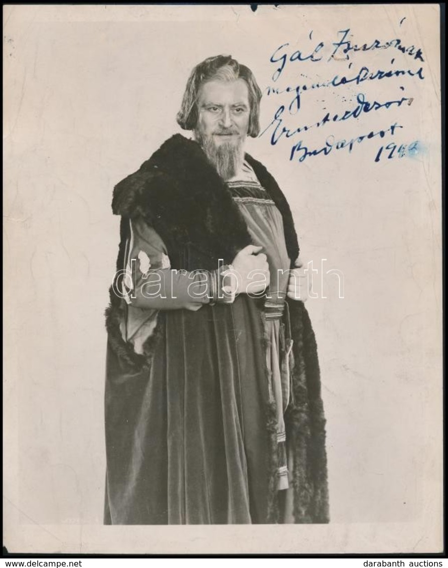 Cca 1940 Ernster Dezső (1898-1981) Operaénekes Aláírása őt ábrázoló Fotón - Sonstige & Ohne Zuordnung
