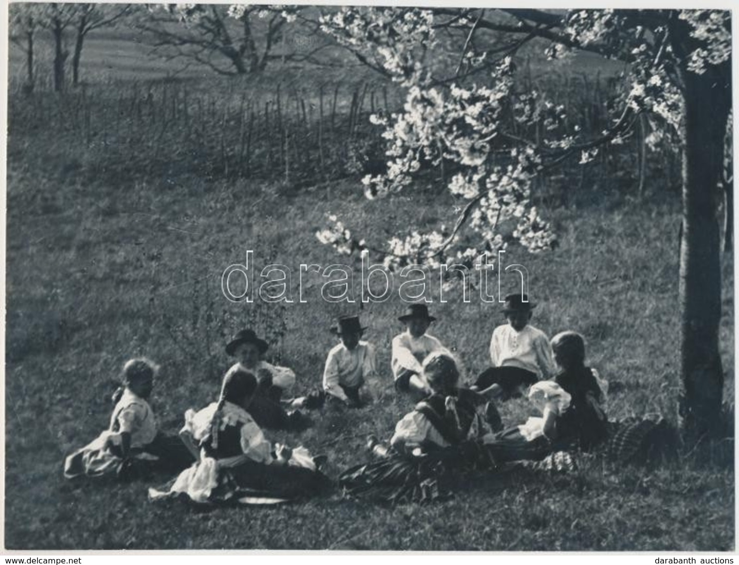 Cca 1930 Kerny István (1879-1963): Cseresznye Virágzáskor (Homokmégy), Feliratozott Fotóművészeti Alkotások, Két Egymást - Sonstige & Ohne Zuordnung