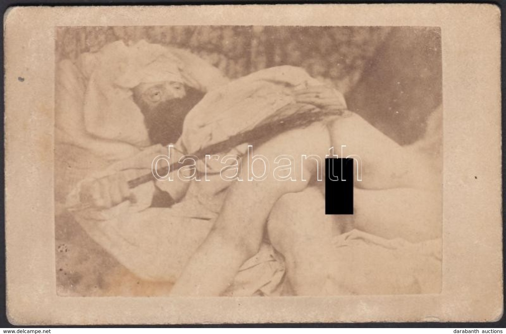 Cca 1870 Pornó Kép, Keményhátú Fotó, 6,5×10 Cm - Sonstige & Ohne Zuordnung