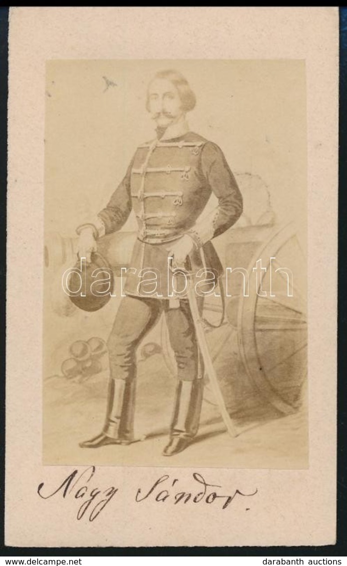 Cca 1860 Nagysándor József (1803-1849) Honvéd Vezérőrnagy, Aradi Vértanú, Fénynyomat, 10,5×6,5 Cm - Altri & Non Classificati