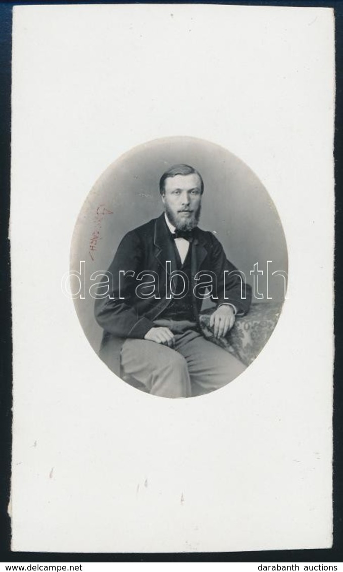 Cca 1850 Országh Antal (1818-1878) (?) Fényképészt ábrázoló Jelzett önportré Fotó 6,3x10,6 Cm - Sonstige & Ohne Zuordnung