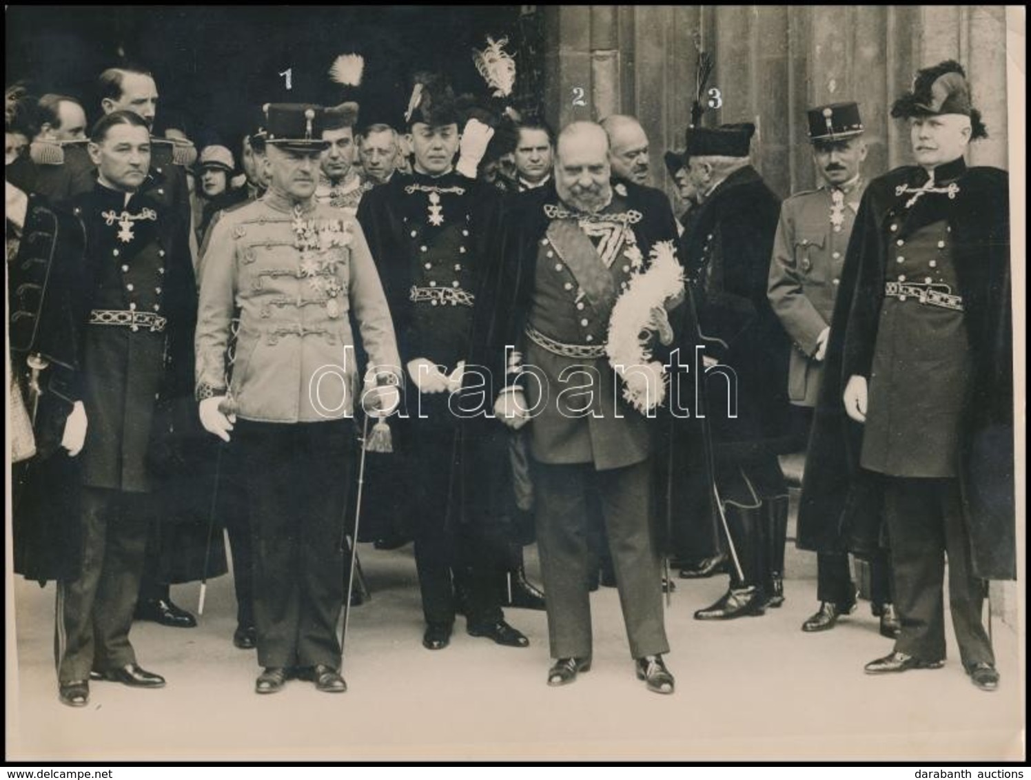 1929 József Főherceg, Gróf Andrássy Géza és Mások, Hátoldalon Feliratozott Fotó, 18×24 Cm - Sonstige & Ohne Zuordnung