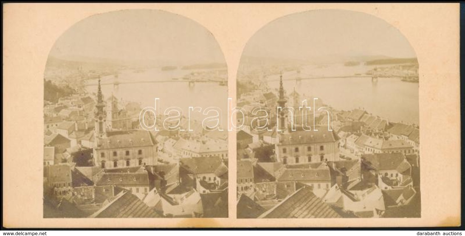 1860 Budapest, A Tabán Oscar Kramer Panorámafotója / Panorama Photo 17x8,5 Cm - Sonstige & Ohne Zuordnung